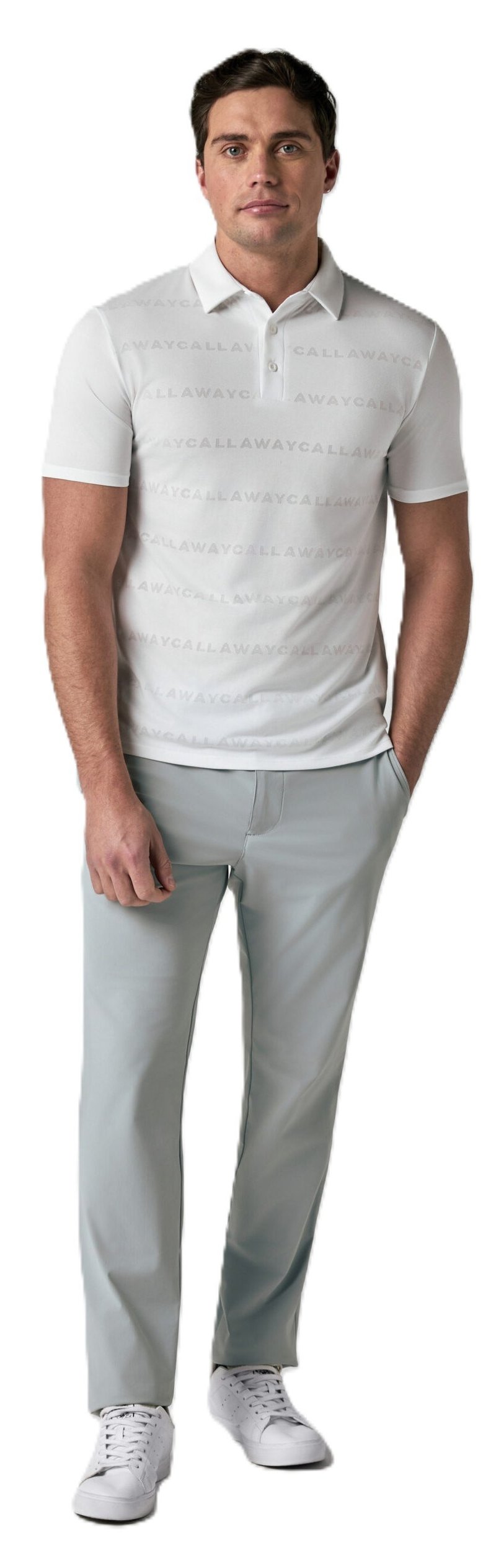 Callaway Mid Century Jacquard men's polo, bright white