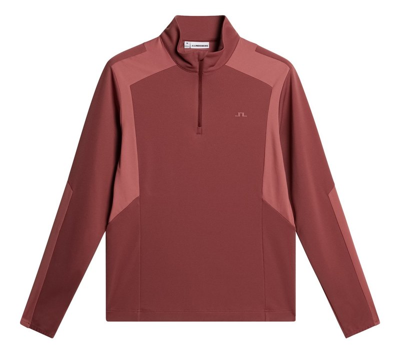 J.Lindeberg Lukas Quarter Zip men's sweatshirt, apple butter