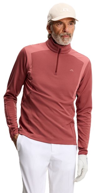 J.Lindeberg Lukas Quarter Zip men's sweatshirt, apple butter