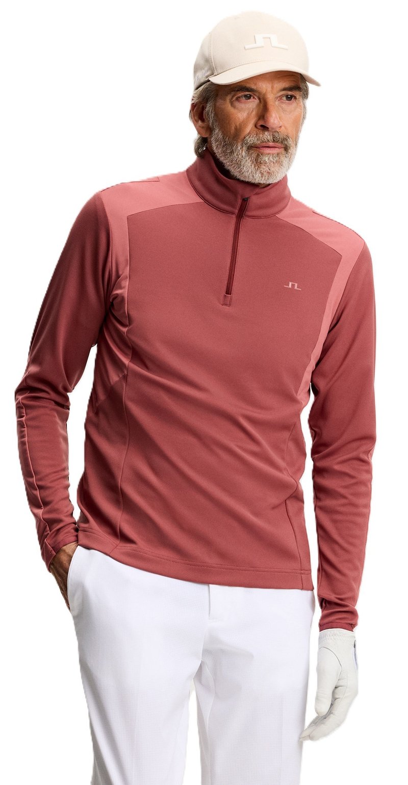 J.Lindeberg Lukas Quarter Zip men's sweatshirt, apple butter