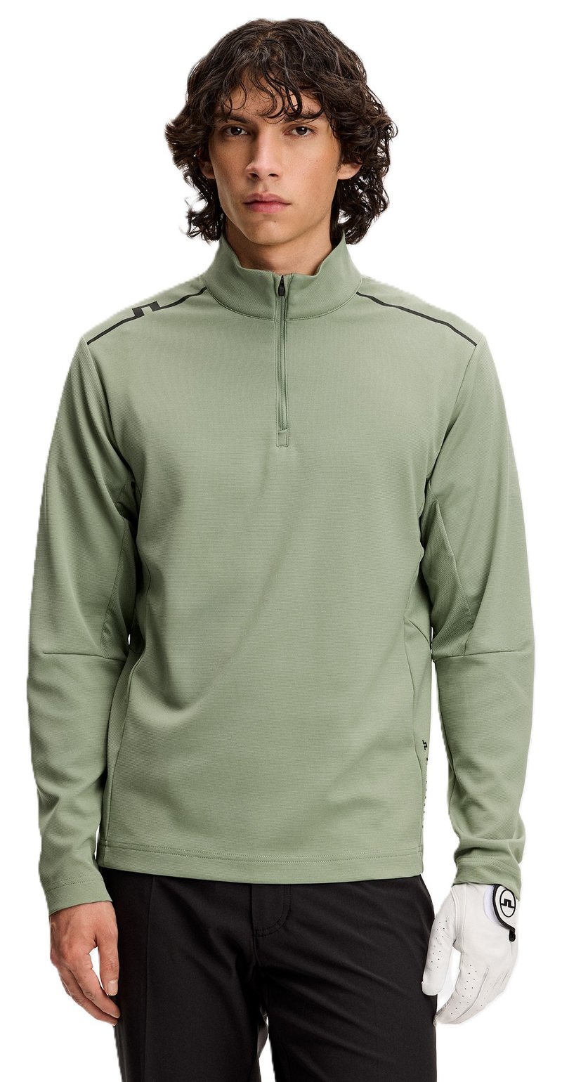 J.Lindeberg Leon Quarter Zip men's sweatshirt, hedge green