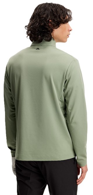 J.Lindeberg Leon Quarter Zip men's sweatshirt, hedge green