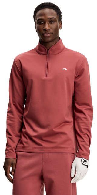 J.Lindeberg Clide Quarter Zip Mid Layer men's sweatshirt, apple butter