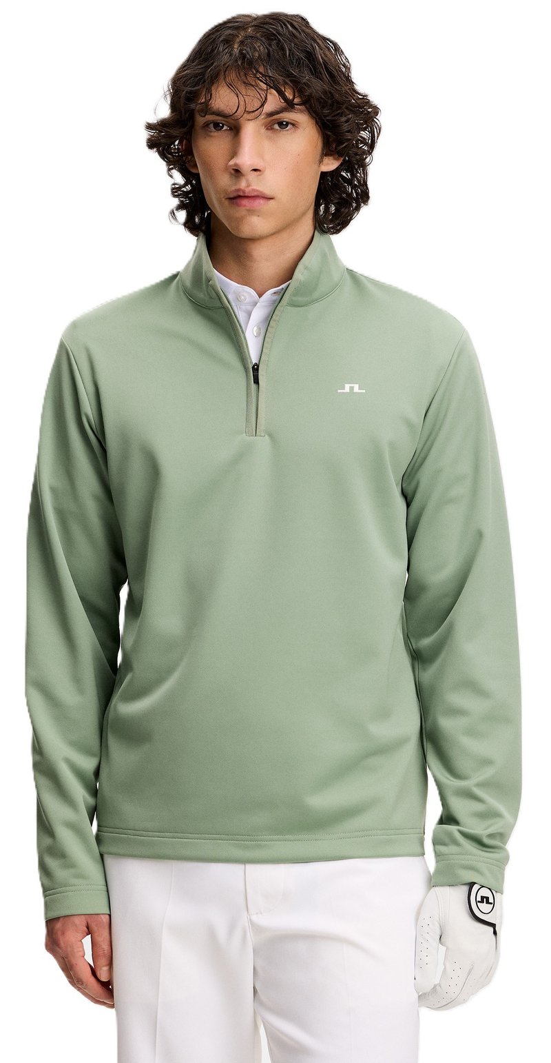 J.Lindeberg Clide Quarter Zip Mid Layer men's sweatshirt, hedge green