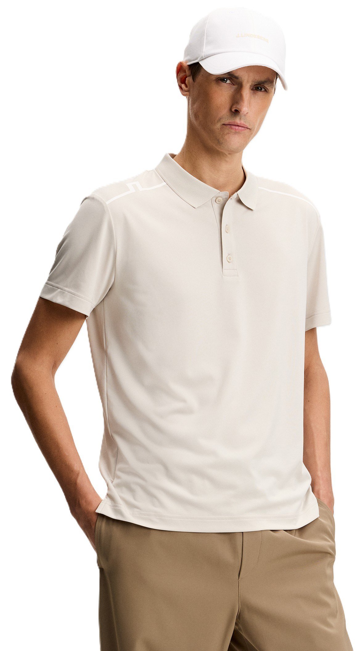 J.Lindeberg Lionel men's polo, moonbeam