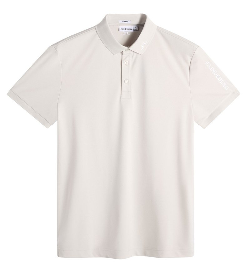 J.Lindeberg Tour Tech Slim Fit men's polo, moonbeam