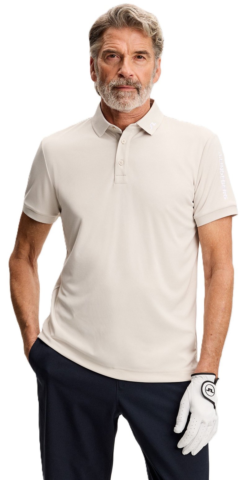 J.Lindeberg Tour Tech Slim Fit men's polo, moonbeam
