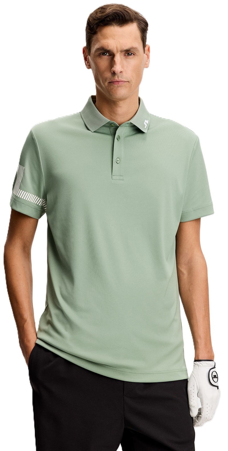 J.Lindeberg Heath men's polo, hedge green