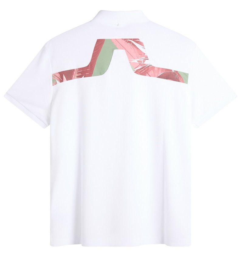 J.Lindeberg KV Print men's polo, paradise hedge green