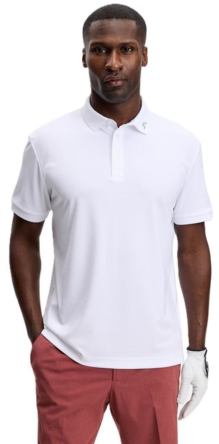 J.Lindeberg KV Print men's polo, paradise hedge green