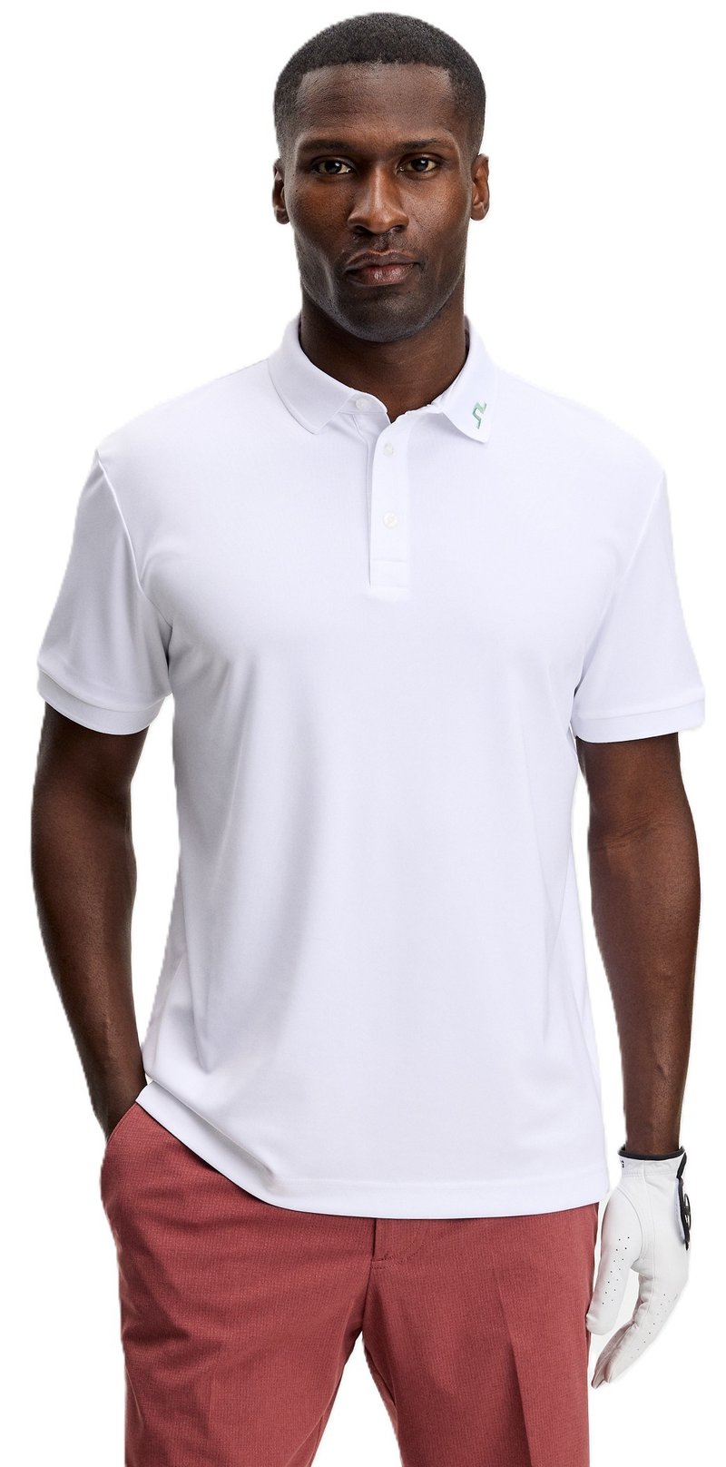 J.Lindeberg KV Print men's polo, paradise hedge green