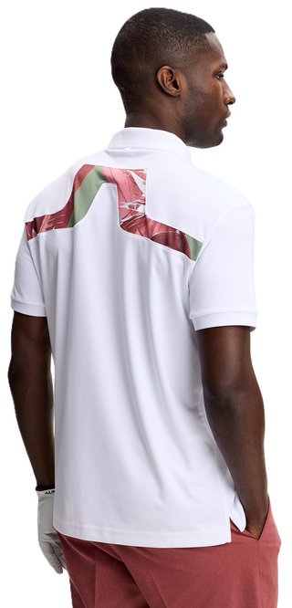 J.Lindeberg KV Print men's polo, paradise hedge green