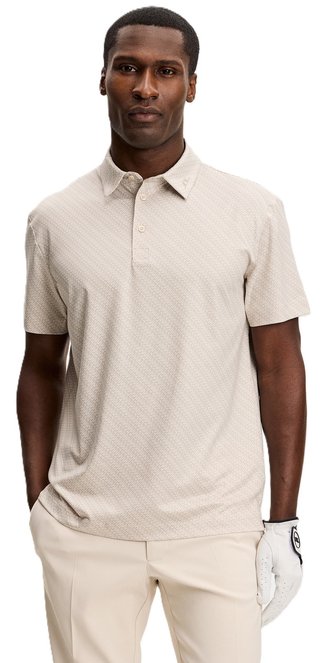 J.Lindeberg Tod Print men's polo, flight bridge moonbeam