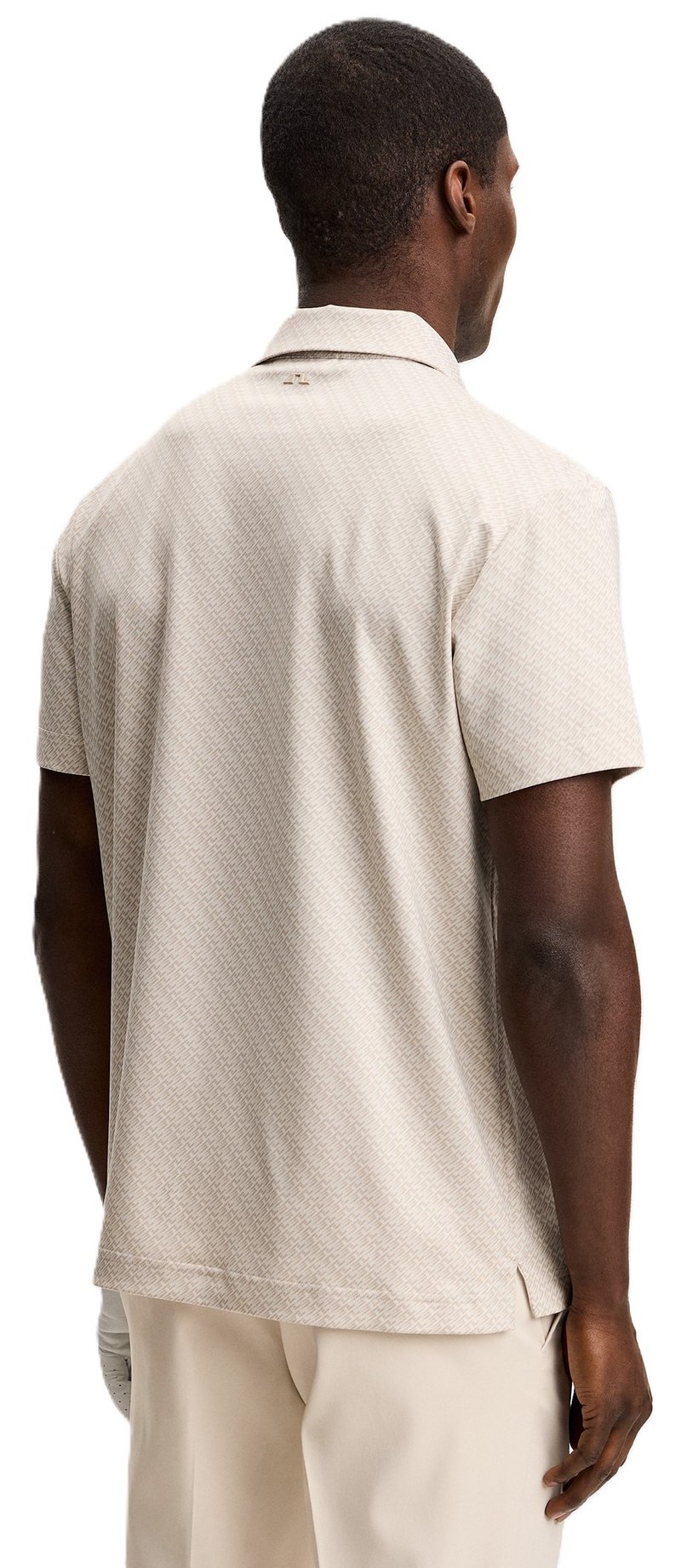 J.Lindeberg Tod Print men's polo, flight bridge moonbeam