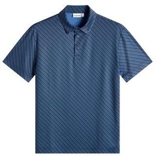 J.Lindeberg Tod Print men's polo, flight bridge navy fed