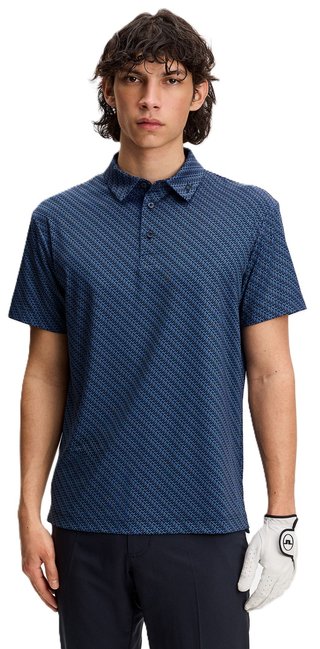 J.Lindeberg Tod Print men's polo, flight bridge navy fed