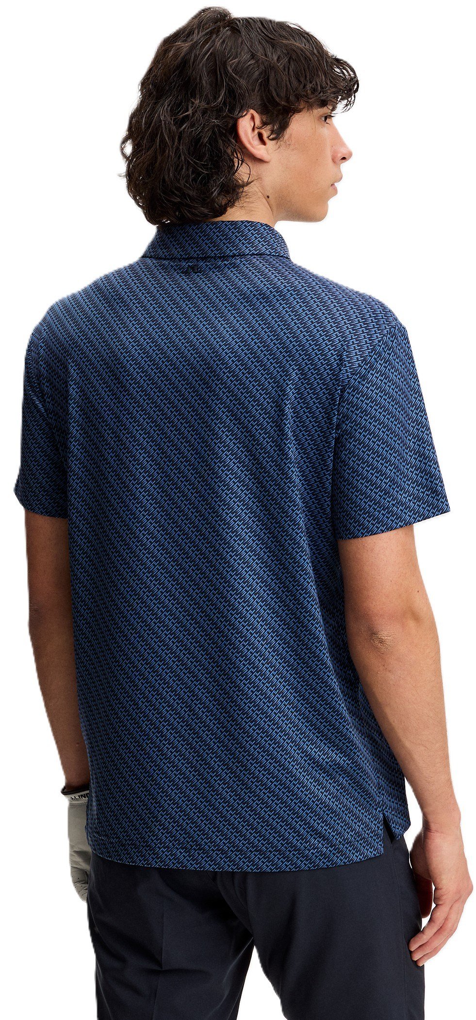 J.Lindeberg Tod Print men's polo, flight bridge navy fed