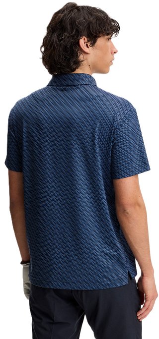 J.Lindeberg Tod Print men's polo, flight bridge navy fed