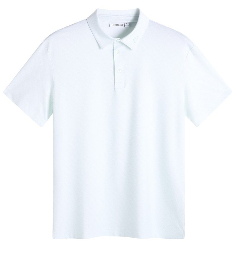 J.Lindeberg Tod Print men's polo, flight bridge white sky
