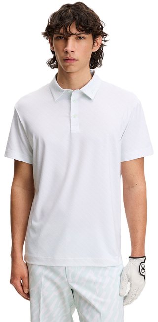 J.Lindeberg Tod Print men's polo, flight bridge white sky