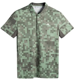 J.Lindeberg Dario Tour Print men's polo, tour 26 tonal green