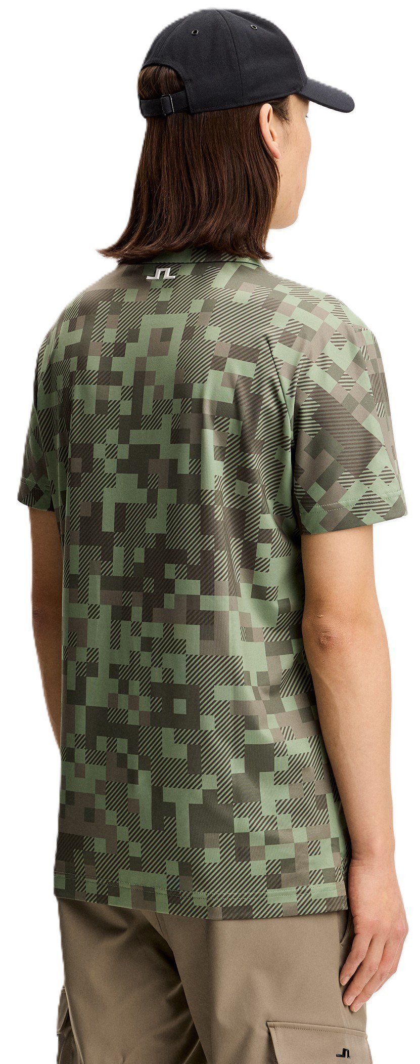 J.Lindeberg Dario Tour Print men's polo, tour 26 tonal green