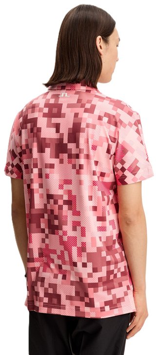 J.Lindeberg Dario Tour Print men's polo, tour 26 pink