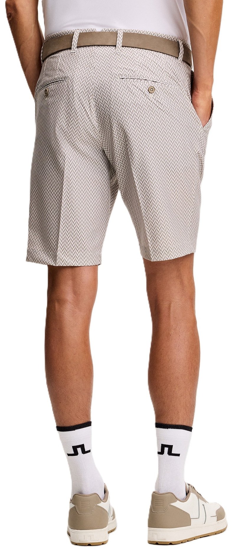 J.Lindeberg Eloy Print men's shorts, bridge stack brindle