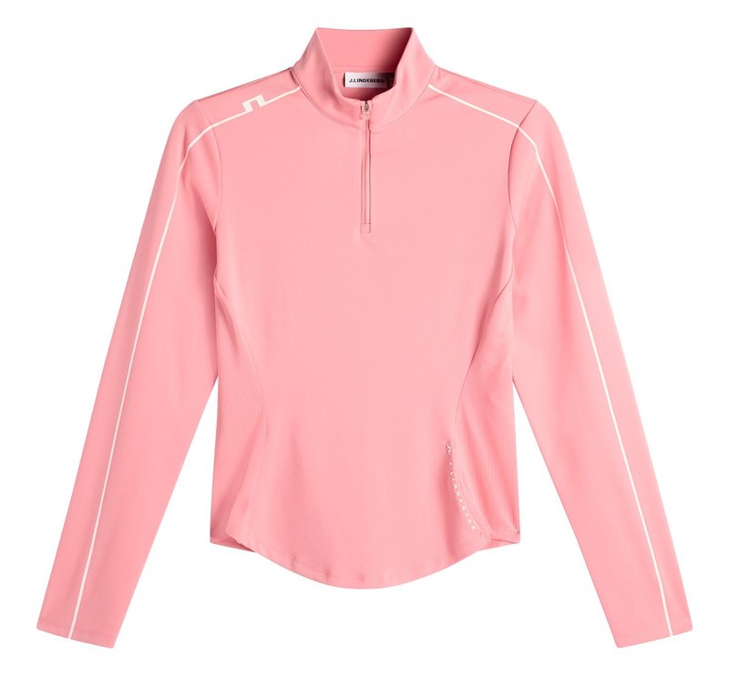 J.Lindeberg Adiola Quarter Zip Mid Layer women's sweatshirt, flamingo plume