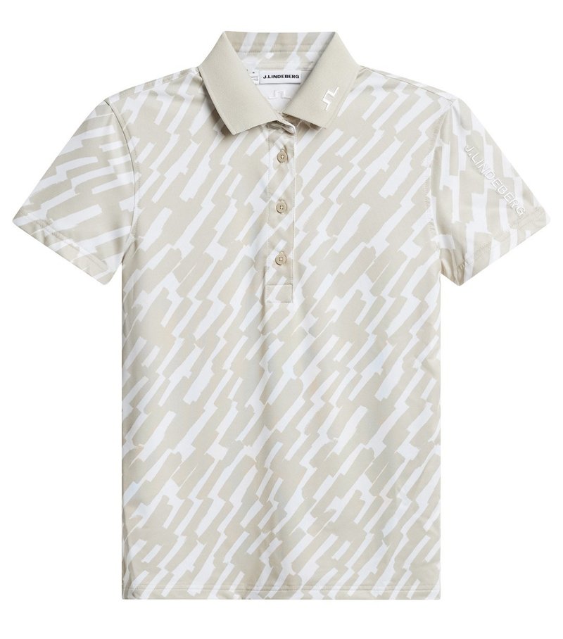 J.Lindeberg Tour Tech Print ladies polo, oak island fossil