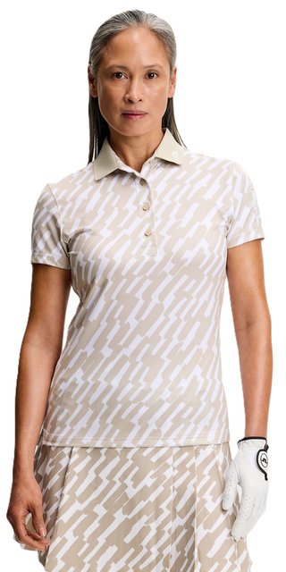 J.Lindeberg Tour Tech Print ladies polo, oak island fossil