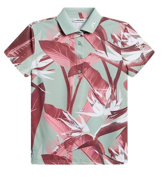 J.Lindeberg Tour Tech Print women's polo, paradise jadeite