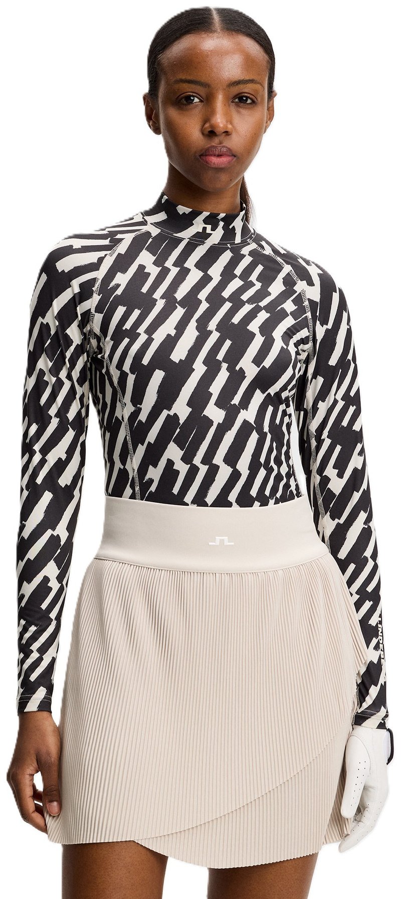 J.Lindeberg Ella Print Compression women's top, oak moonbeam