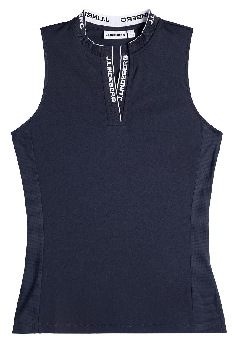 J.Lindeberg Leya Sleeveless women's polo, JL Navy