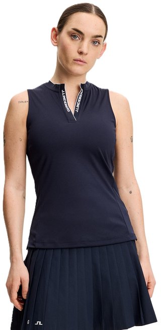 J.Lindeberg Leya Sleeveless women's polo, JL Navy