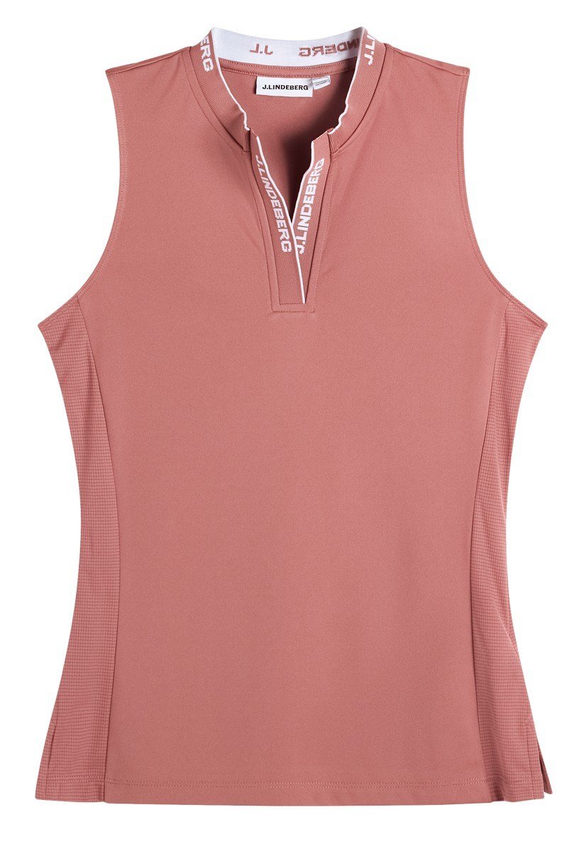 J.Lindeberg Leya Sleeveless women's polo, withered rose