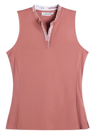 J.Lindeberg Leya Sleeveless women's polo, withered rose