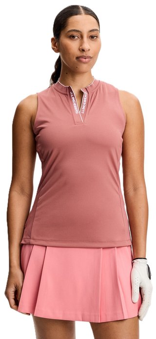 J.Lindeberg Leya Sleeveless women's polo, withered rose