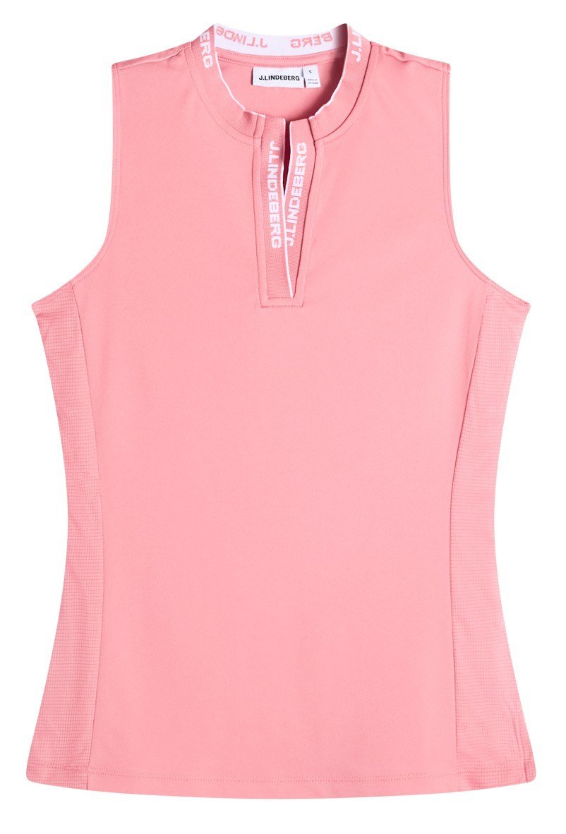 J.Lindeberg Leya Sleeveless women's polo, flamingo plume