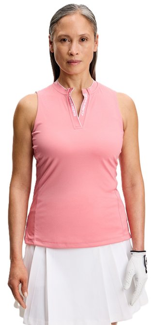 J.Lindeberg Leya Sleeveless women's polo, flamingo plume