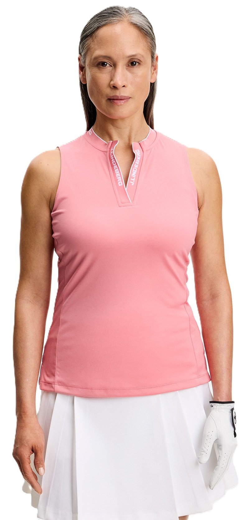 J.Lindeberg Leya Sleeveless women's polo, flamingo plume