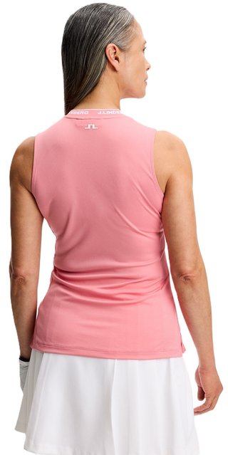 J.Lindeberg Leya Sleeveless women's polo, flamingo plume