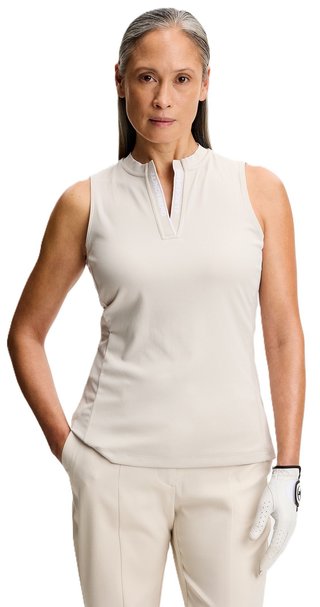 J.Lindeberg Leya Sleeveless women's polo, moonbeam