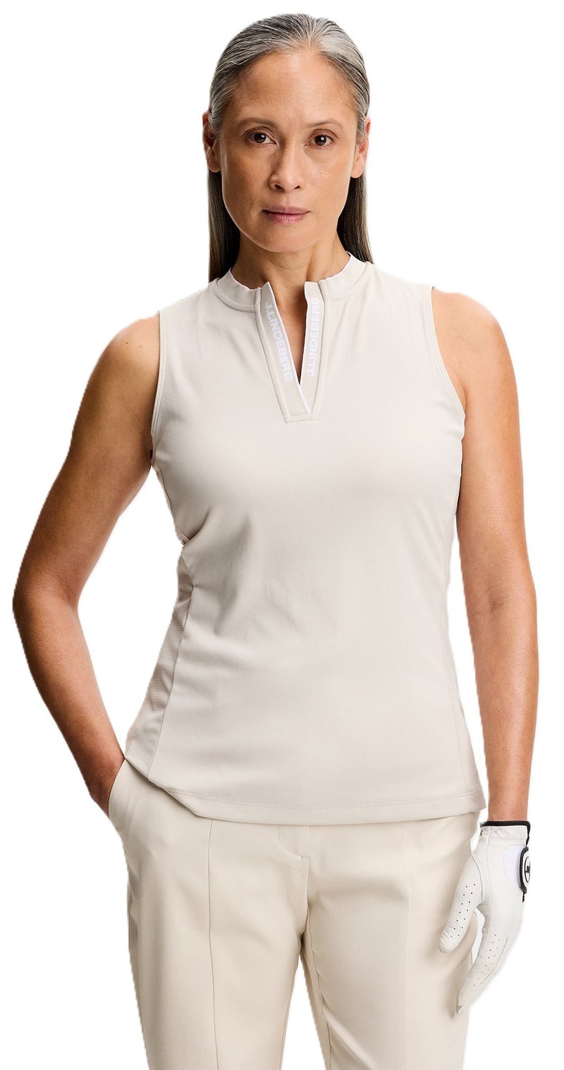 J.Lindeberg Leya Sleeveless women's polo, moonbeam