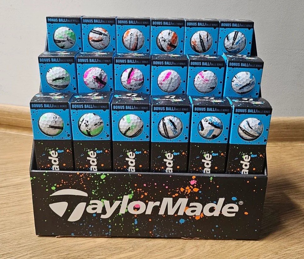 TaylorMade SpeedSoft Ink golf balls, mix colors (blue, green, orange, pink)