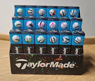 TaylorMade SpeedSoft Ink golf balls, mix colors (blue, green, orange, pink)
