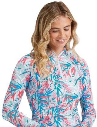 PING Arwen Printed Longsleeve women's polo, tropic retreat