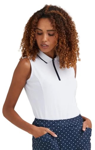PING Eben Sleeveless women's polo, white