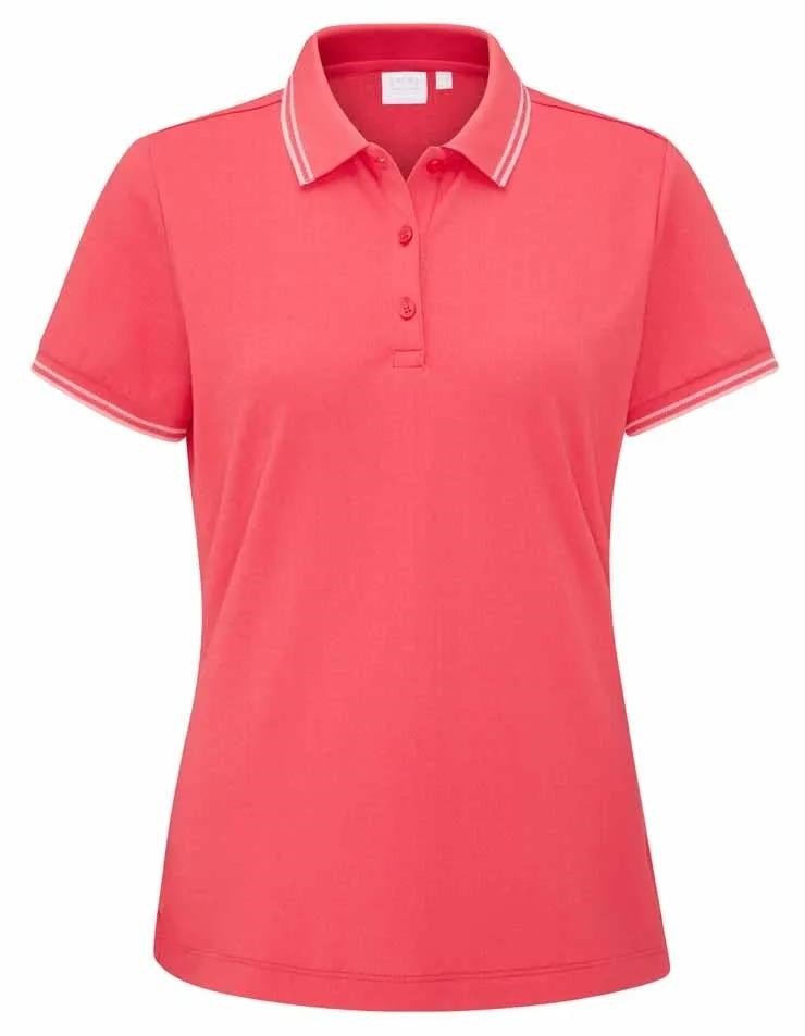 PING Viviana Tipped women's polo, paradise pink