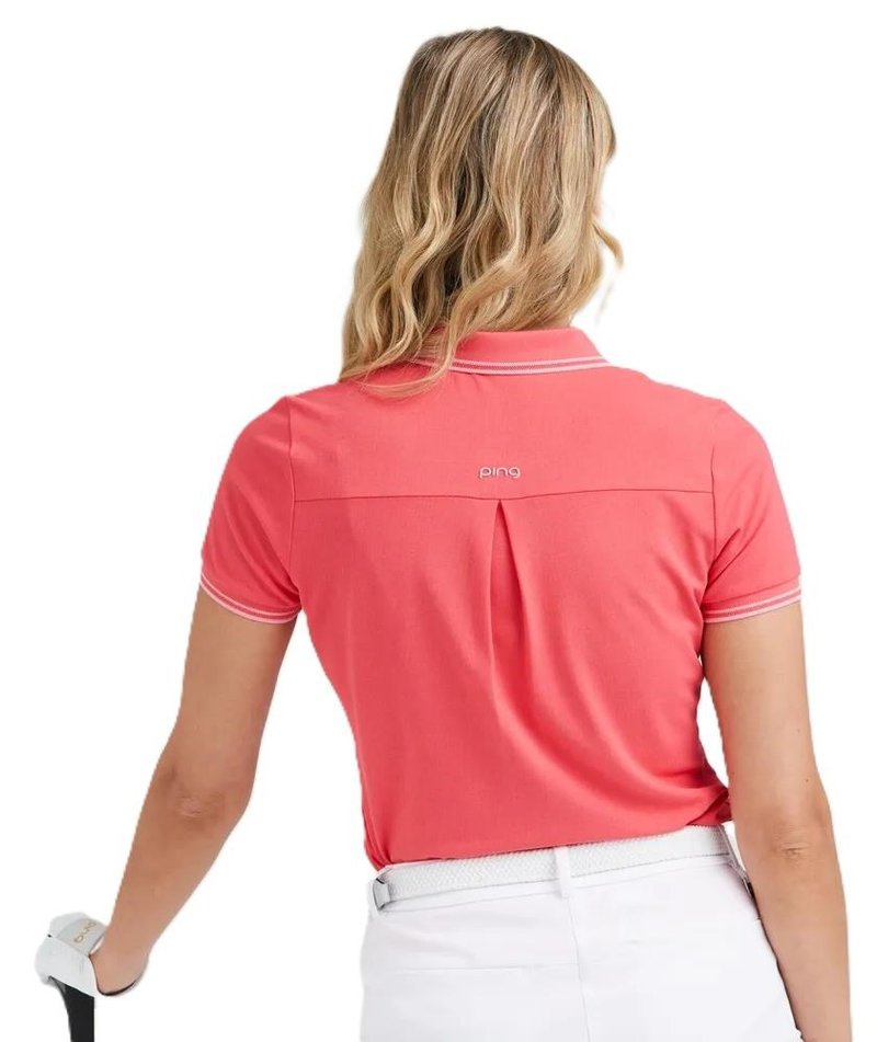 PING Viviana Tipped women's polo, paradise pink